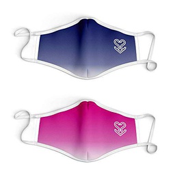 S2V Logo Mascarilla de Tela, Azul/Rosa, Talla única Unisex Adulto