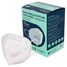 RADEX 85005270. Caja de 25 Mascarillas FFP2, Blancas