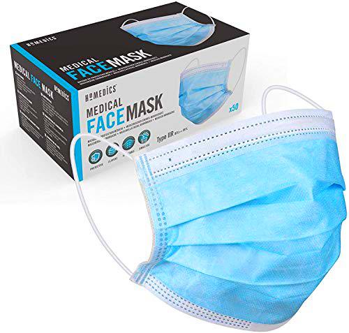 Homedics Mascarillas Médicas Desechables - Pack 50 unidades