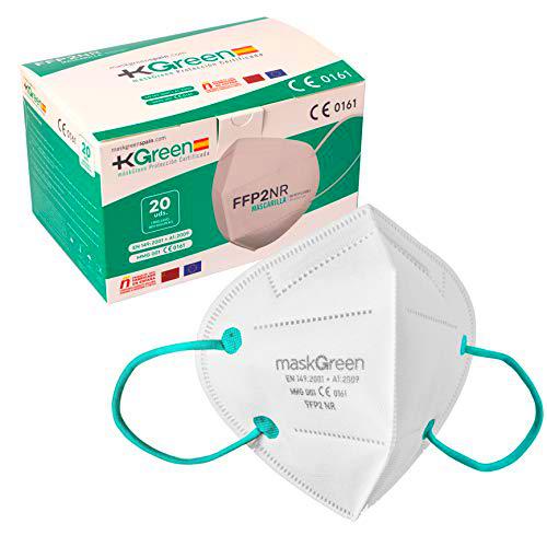 Maskgreen - Mascarilla FFP2 Homologada - Caja 20 Mascarillas FFP2 CE