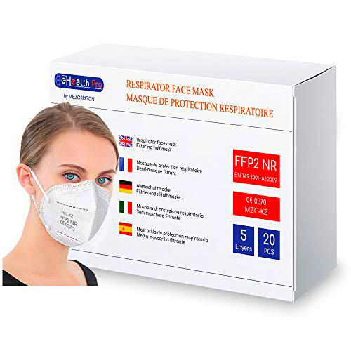 Caja de 20 Máscarillas Respiratorias Protección FFP2 NR desechables