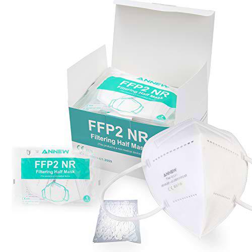 ANNEW 20X FFP2 Mask Mascarilla bucal con certificación CE Mascarilla protectora de nariz y boca Mascarilla facial Respirador Mascarilla protectora de filtración de 5 capas