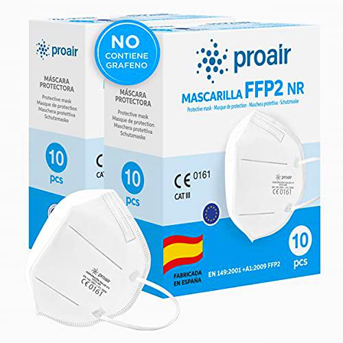 PROAIR 20 UD. Mascarillas ESPAÑOLAS Blancas FFP2 - Homologación CE y EN 149:2001+A1:2009 (20)