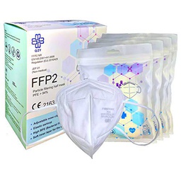 QZY - Mascarilla FFP2 Caja De 20 Mascarillas Certificado CE Con ​​banda elástica y pieza nasal ajustable 5 capas de filtración