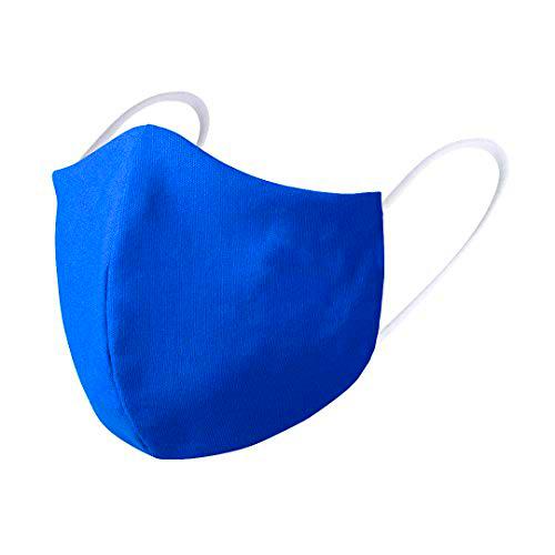 Pack 4 UDS MASCARILLAS DE Tela Lavable Reutilizable 2 Capas Doble Ajuste Elastico. (AZUL)