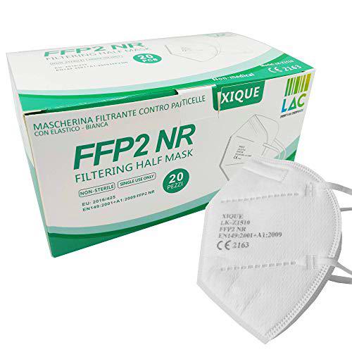 Mascarilla LAC [20 PIEZAS] FFP2 Mascarilla certificada CE FFP2 Blanca con Certificaciones Mascarilla sin válvula