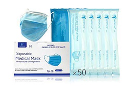 Mascarilla Quirúrgica Desechable Homologada, 50 Unidades