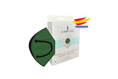 A AIRNATECH Mascarillas FFP2 Verde Botella pack de 10 unidades