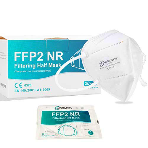 AOSANITY FFP2,Mascarilla FFP2,Mascarilla con certificación CE,Mascarilla respiratoria FFP2,Mascarilla FFP2 con varias capas,estándar: EN 149: 2001 + A1: 2009