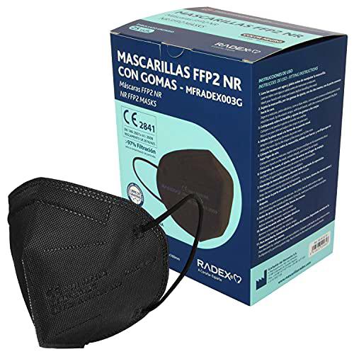 RADEX 85005210. Caja de 25 Mascarillas FFP2, Negras