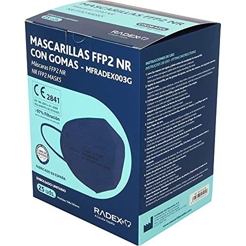 RADEX 85005232. Caja de 25 Mascarillas FFP2, Azules