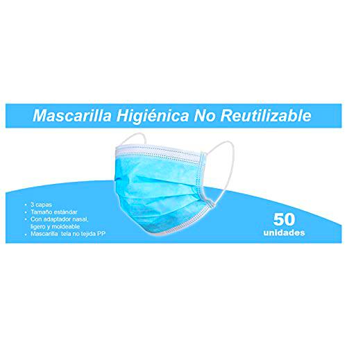 PAIDE P Mascarillas Higiénicas Desechables, 3 Capas