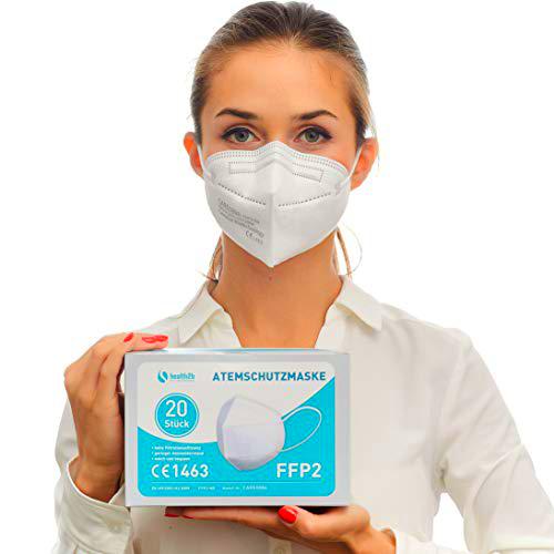 health2b Mascarillas FFP2 Negras homologadas Certificado CE1463 [20 unidades] Mascarilla de protección respiratoria y bucal