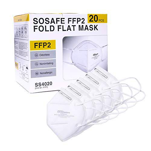 FFP2 - Mascarilla protectora para boca y nariz, 20 unidades