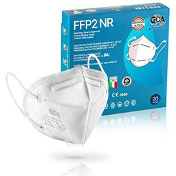 20 Unidades Mascarillas FFP2 Made in Italy Certificación CE 0068 Filtración ≥ 95% Filtro Multicapa Uso Personal