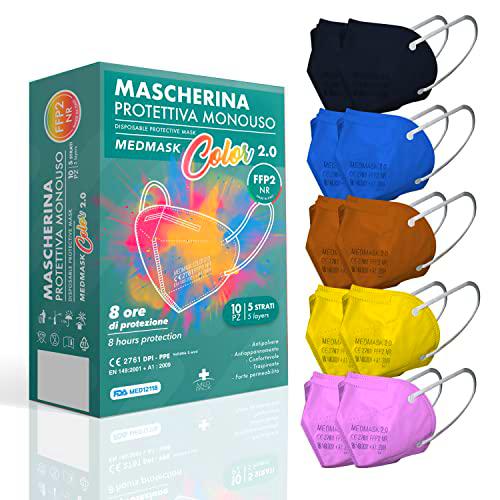 MED PACK Mascarillas Ffp2, certificadas CE 2761, Mascarilla Ffp2 BFE ≥ 99%