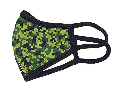 mascarilla tela homologada Talla INFANTIL - Verde camuflaje pixel militar