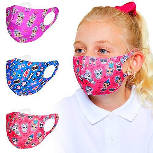 L.O.L. Surprise! Mascarilla Infantil, Pack de 3 Mascarillas Niñas