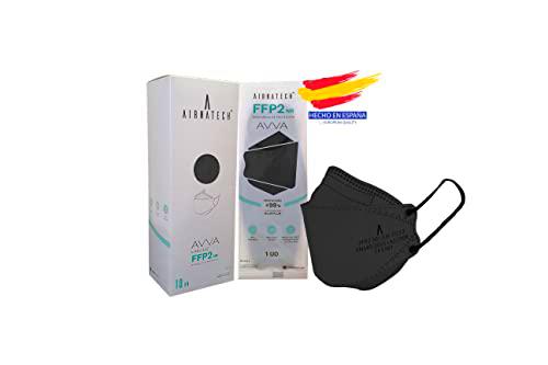 A AIRNATECH Mascarillas FFP2 AVVA Negras pack de 10 unidades