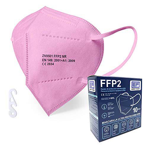 Mascarilla FFP2 Rosa,10 unidades, con Ajustador Craneal