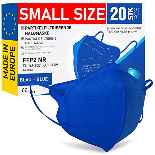 FiRiO® 20x Mascarillas FFP2 Talla Pequeña Small [MADE IN EUROPE]