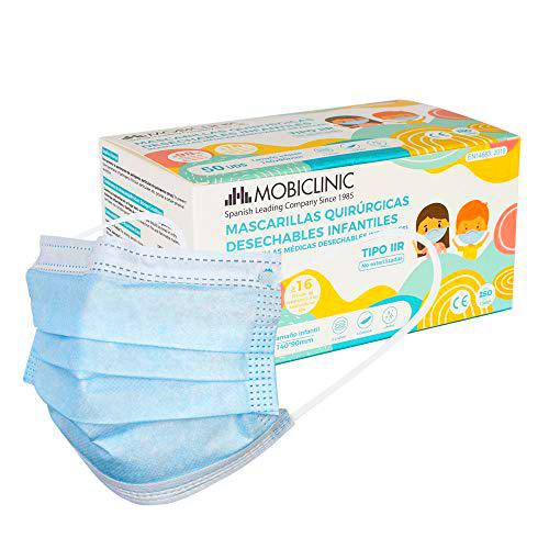 Mobiclinic Mascarillas Quirúrgicas Infantiles IIR, 50 uds,