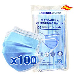 TECNOL HEALTH Mascarillas Quirúrgicas Azules - Fabricación Española