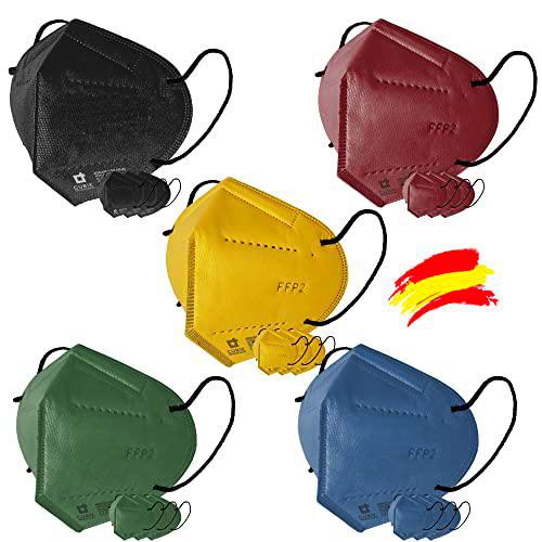 Cubik, Mascarilla FFP2 Homologada pack 4 amarilla 4 azul 4 negro 4 verde 4 burdeos