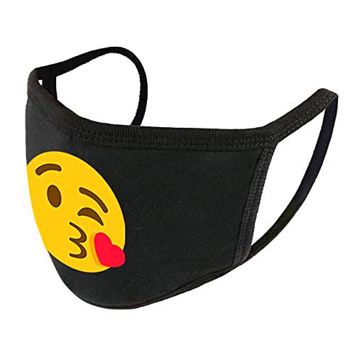 Bijoux Bij-mask2-kiss Antifaz de Tela, Negro con Estampado