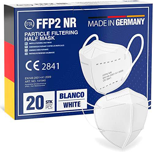 FiRiO® 20x Mascarillas FFP2 Blancas [MADE IN GERMANY]