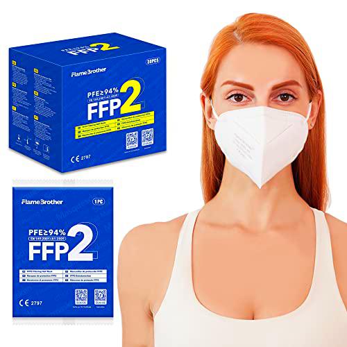 30 Mascarillas FFP2/KN95 Homologadas Certificación CE de 5 Capas