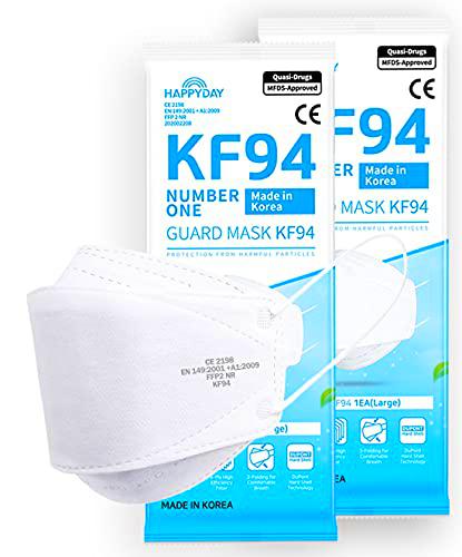 HAPPYDAY 25 Pack FFP2 4-Layer Micro Dust Protection KF94 Máscara facial para adultos