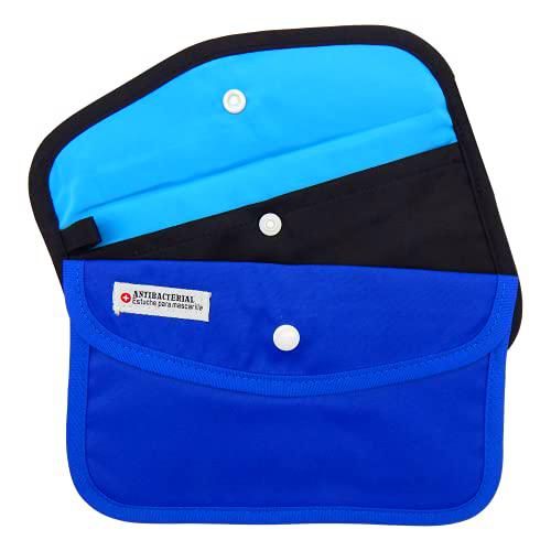 Cussi - Pack de 2 MaskCase, Estuches de Tela rectangulares para Guardar mascarillas (Negro, Azul)