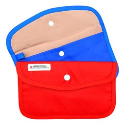 Cussi - Pack de 2 MaskCase, Estuches de Tela rectangulares para Guardar mascarillas (Azul, Rojo)