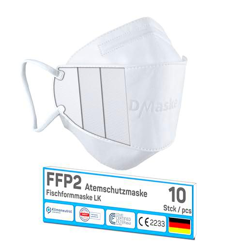 faciemF, 10x Mascarillas FFP2 Blanco | protector bucal | protección respiratoria | respirador | Amigable con la piel