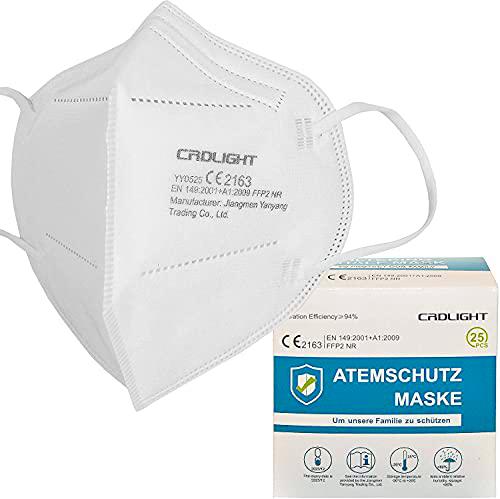 CRDLIGHT 100 máscaras FFP2 certificado CE máscara respiratoria embalaje individual en bolsas de PE