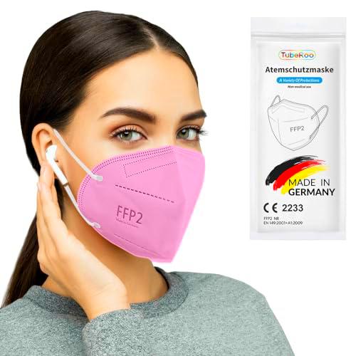 TubeRoo FFP2 - Mascarilla rosa (10 unidades, fabricada en Alemania