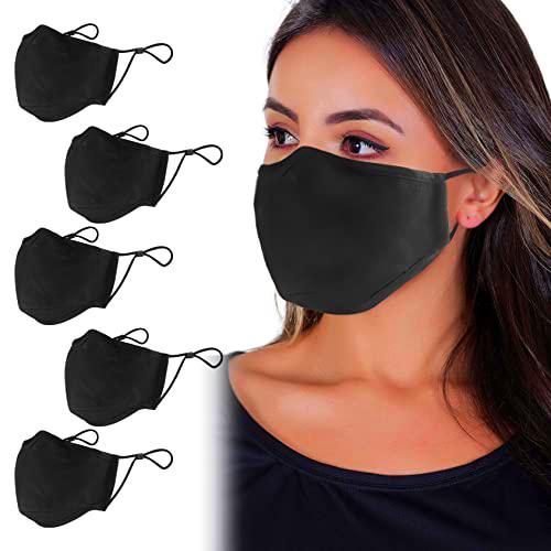 ANSTA 5 mascarillas de tela reutilizables, máscara de tela de