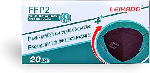 LEIKANG FFP2 - Mascarilla negra LK-088-1 con CE 0370 (caja blanca)