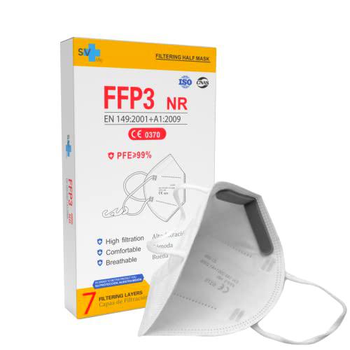 20 uds. Mascarilla FFP3 de 7 capas, Homologada CE | Alta Protección &gt;99% | Envase individual