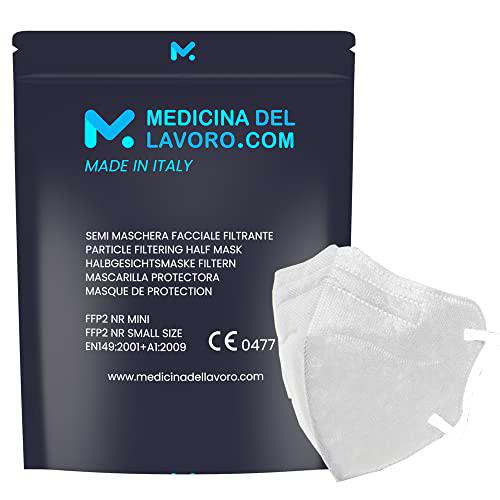 medicinadellavoro.com 20 Mascarillas FFP2/KN95 Talla Pequeña Small Homologadas Certificación CE de 4 Capas