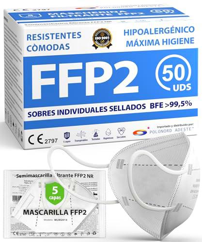 ADESTE - 50 Mascarillas FFP2 Blancas con Certificado CE